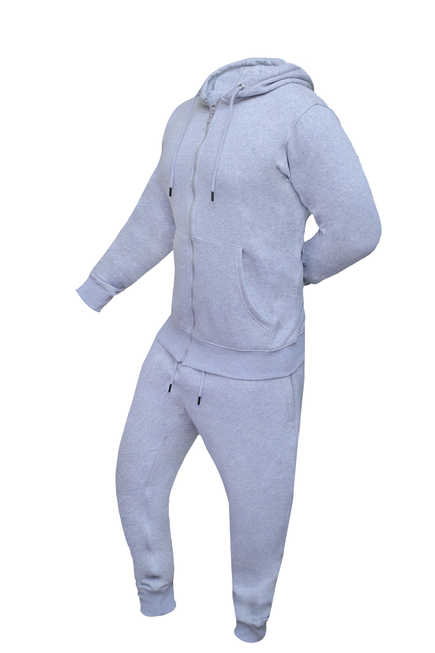 Men’s Grey Zip-Up Tracksuit – 280 GSM Cotton Face | Zipper & Joggers Set