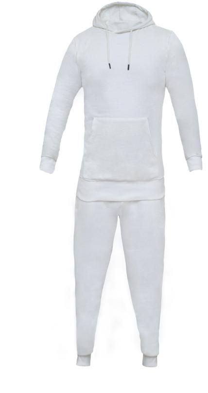 Kids White Fleece Tracksuit – 280 GSM Cotton Face | Comfort Fit Hoodie & Joggers