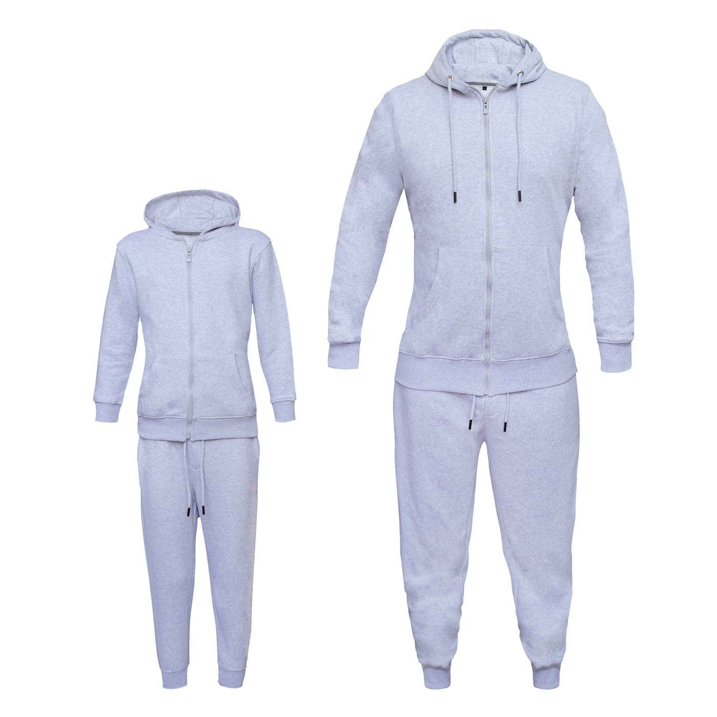 Matching Father & Son White Tracksuit Set – Cozy Zipper Loungewear