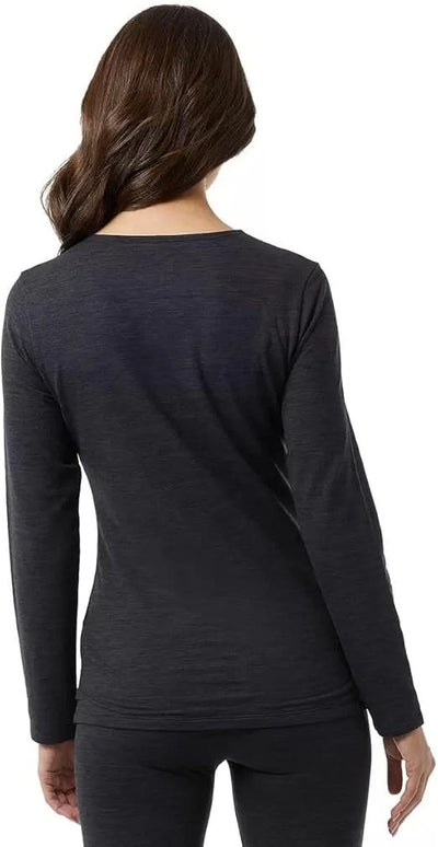 Women's 32 Degrees Heat Fleece Lined Base Layer, Long Sleeve Tee 2 Pack ( Black )