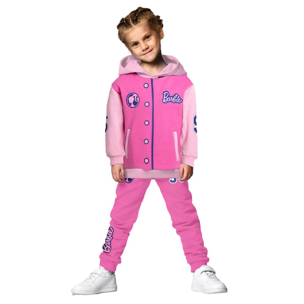 Kids Girls Barbie the Movie Jumper Tracksuit Hoodie + Pants Casual Outfit Set